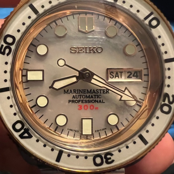 Seiko mother of pearl dial diver custom watch automatic top level build. - Picture 8 of 14